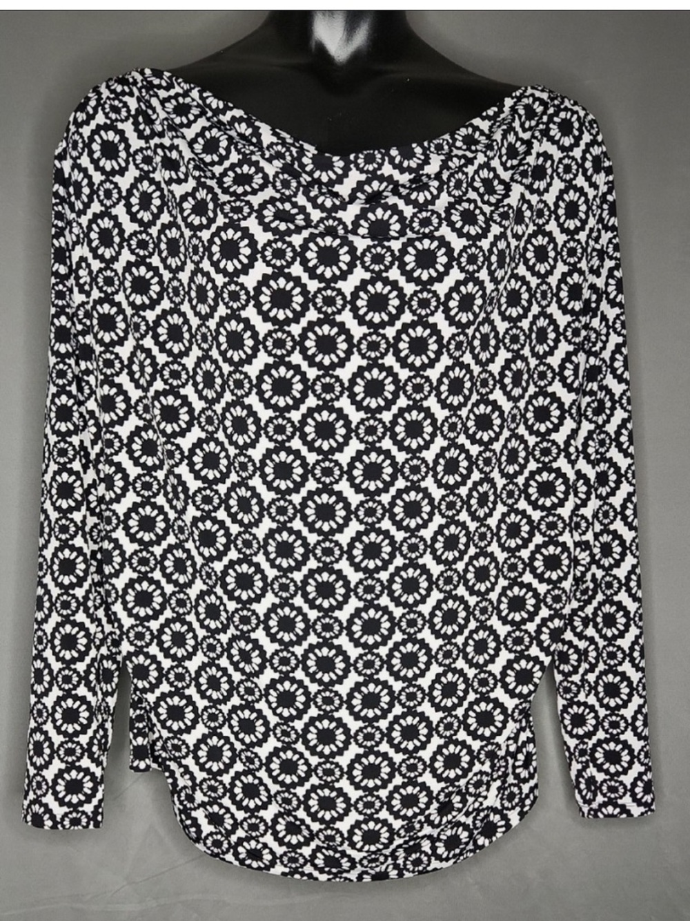 Lane Bryant Long-Sleeve Cowl-Neck Rouched Sides Stretchy Blouse - Plus 18/20